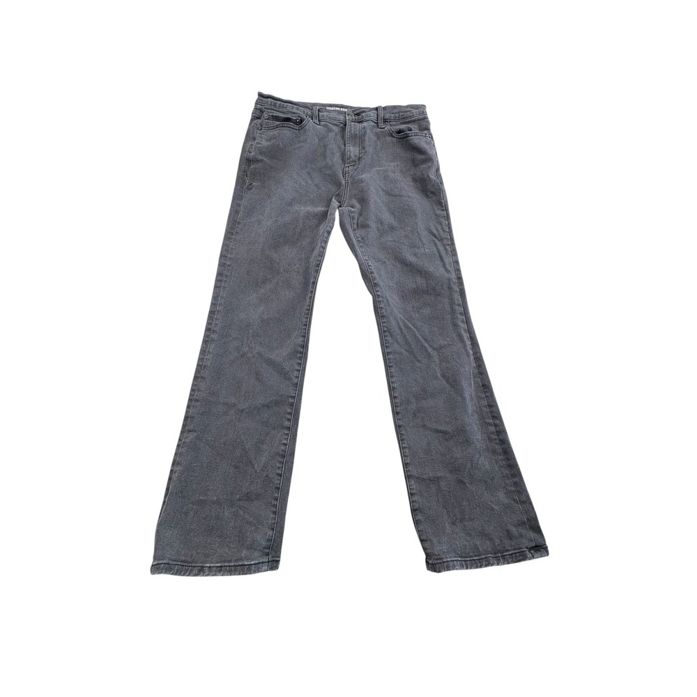 Amazon Essentials Men's Straight Fit Gray Jeans 36x29 Stretch‎ Denim